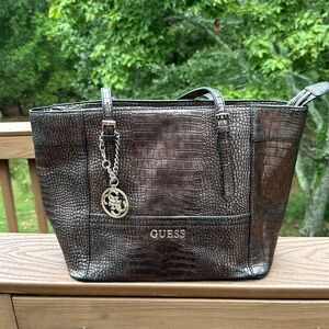 Guess Brown Metallic shoulder bag purse tote